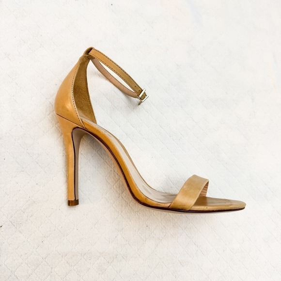 Schutz Modern Nude Ankle Strap Stiletto Heel Open Toe Sandal Size 7.5 - Picture 2 of 6
